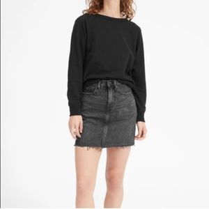 Everlane | Gray Raw Hem Denim Skirt